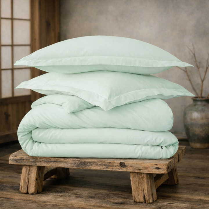 Organic Cotton Sateen Duvet Cover & Sham Set—300 TC