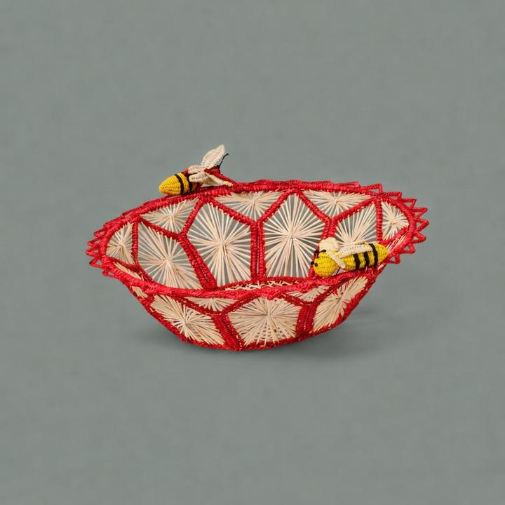 Busy Bees Handwoven Iraca Basket