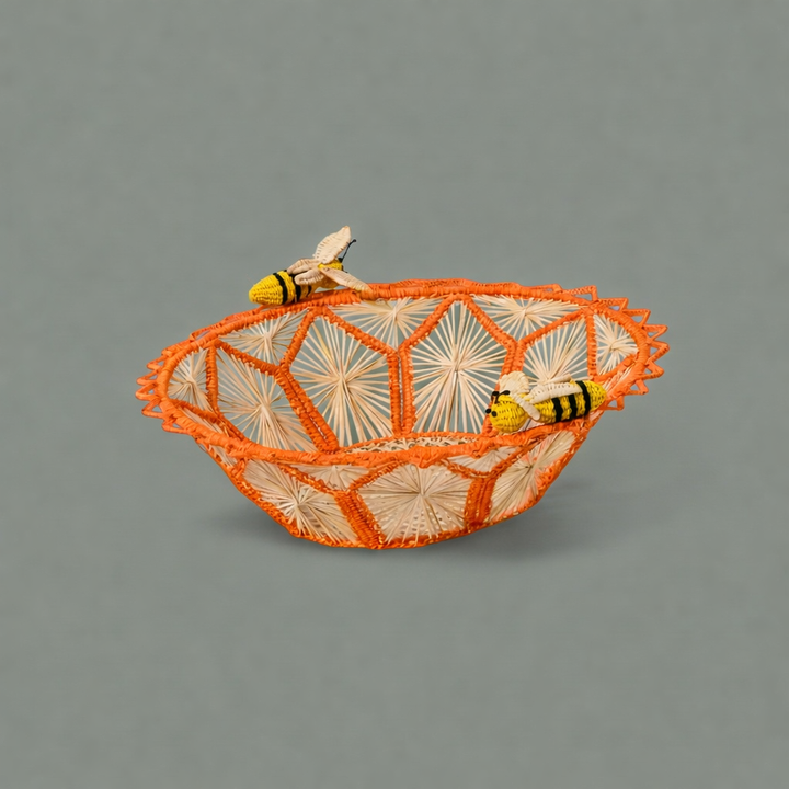 Busy Bees Handwoven Iraca Basket