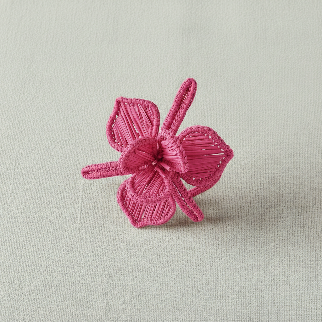 Christmas Orchid Handwoven Iraca Napkin Ring