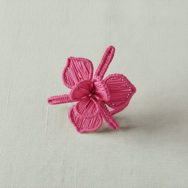 Christmas Orchid Handwoven Iraca Napkin Ring