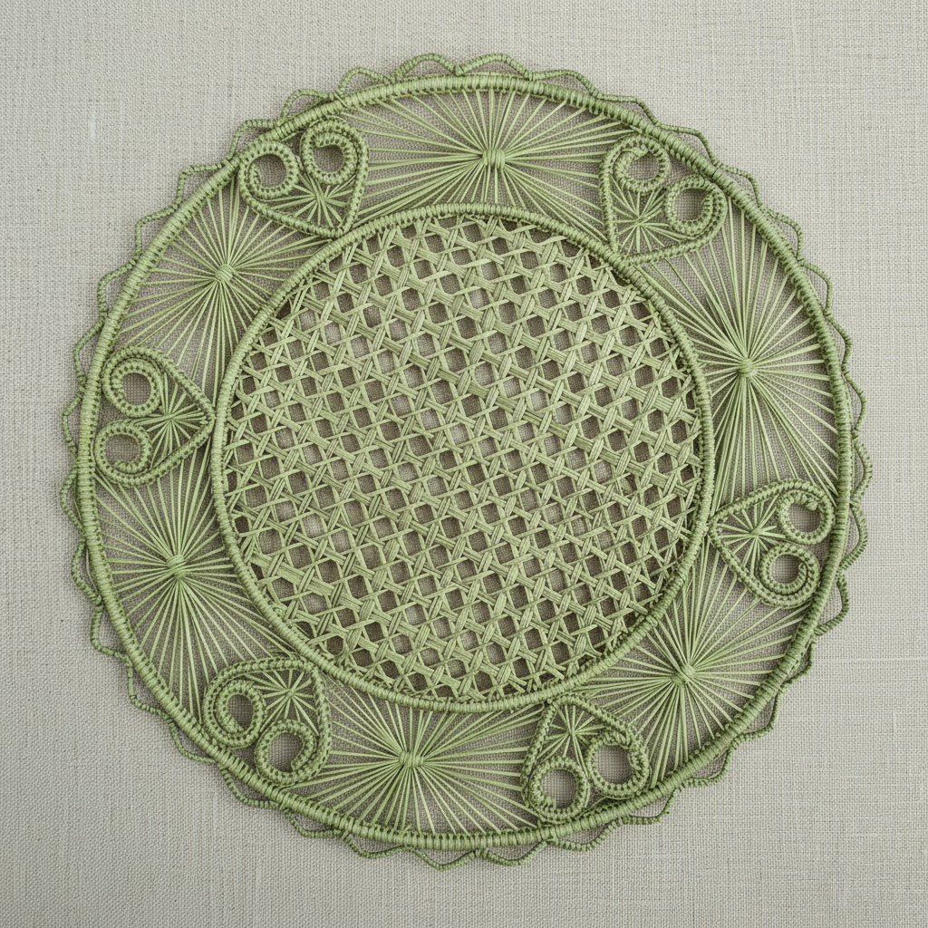 Hidden Hearts Handwoven Iraca Placemat