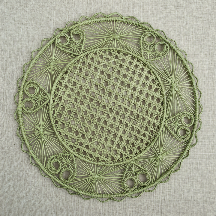 Hidden Hearts Handwoven Iraca Placemat