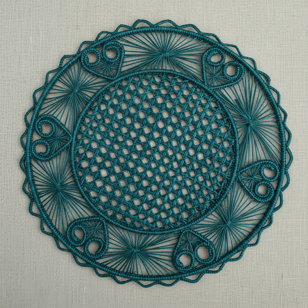 Hidden Hearts Handwoven Iraca Placemat