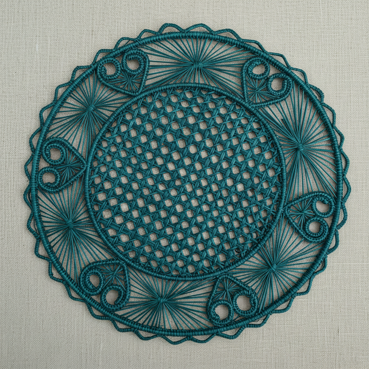 Hidden Hearts Handwoven Iraca Placemat