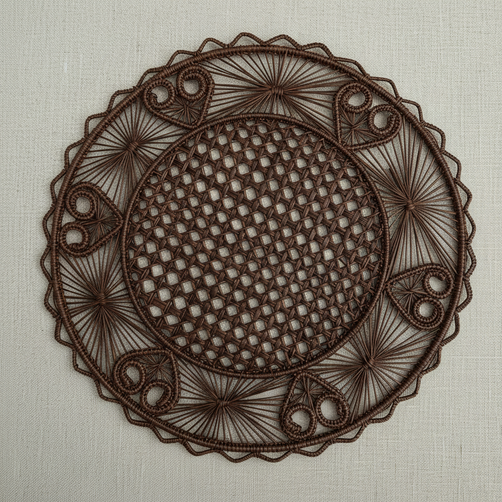 Hidden Hearts Handwoven Iraca Placemat