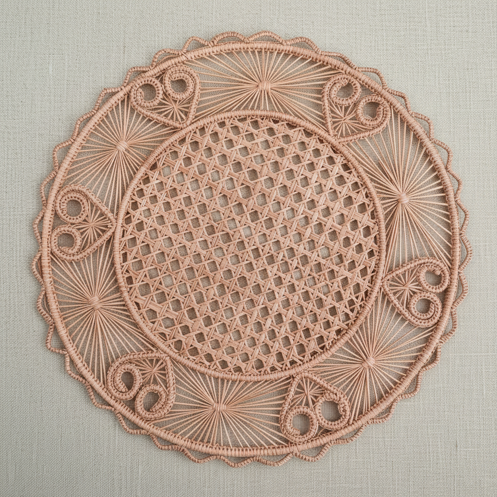 Hidden Hearts Handwoven Iraca Placemat
