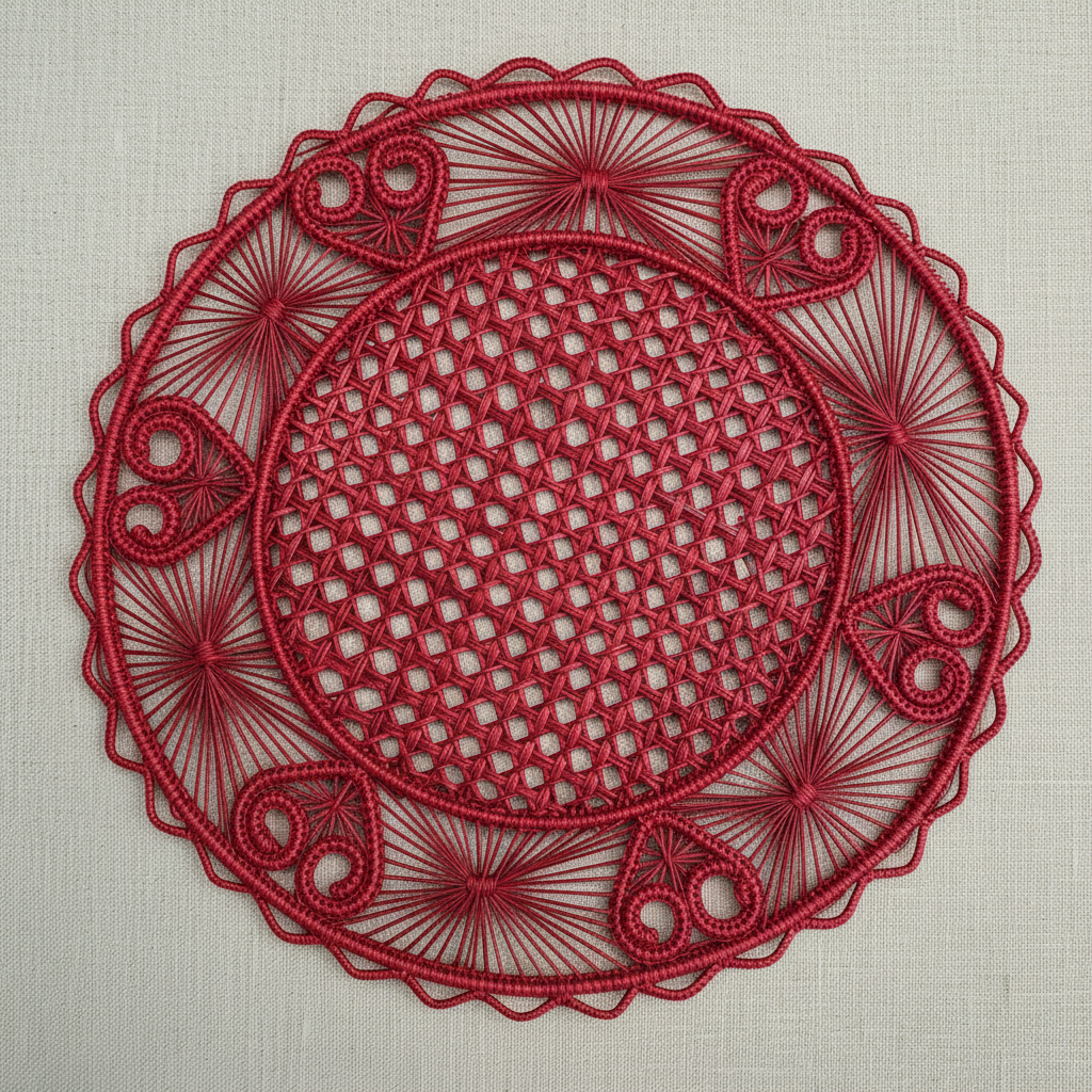 Hidden Hearts Handwoven Iraca Placemat