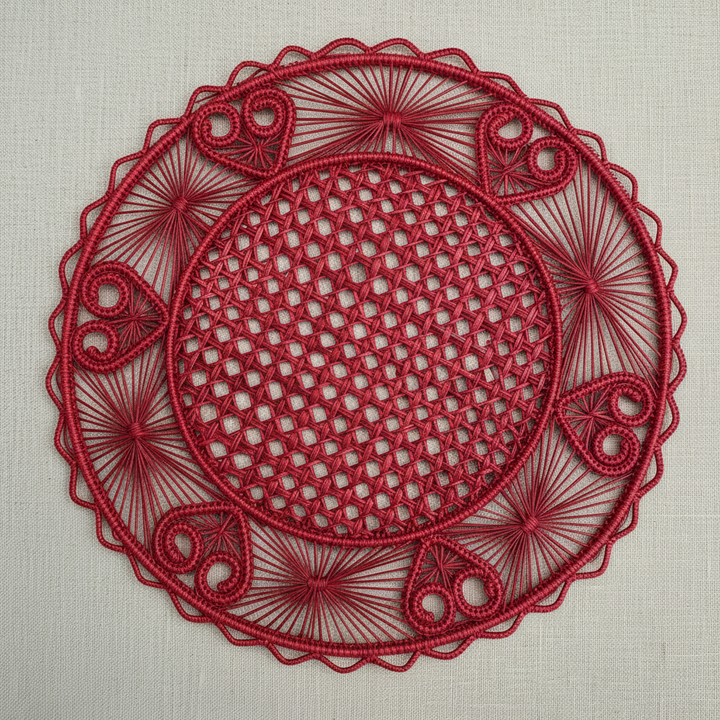 Hidden Hearts Handwoven Iraca Placemat