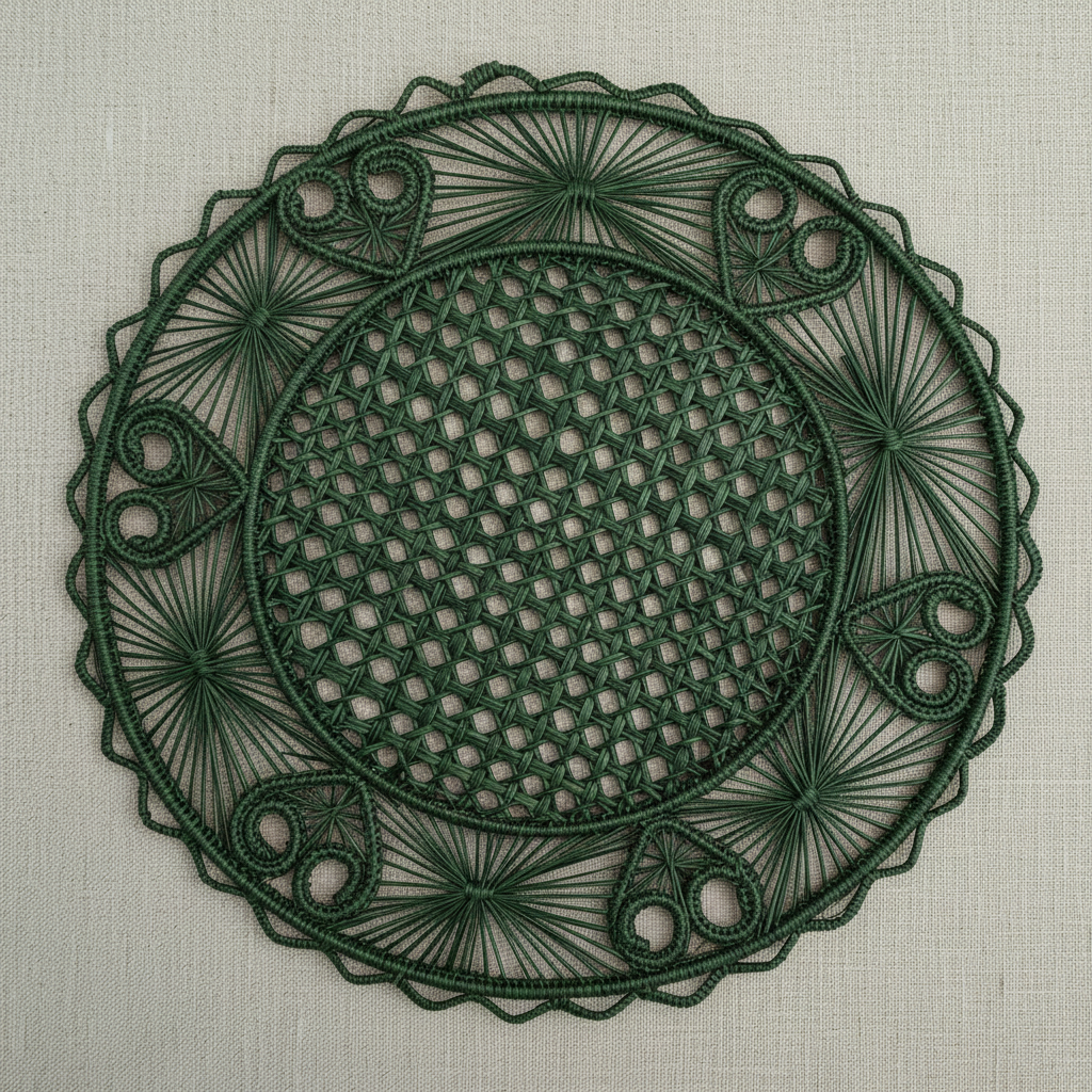 Hidden Hearts Handwoven Iraca Placemat