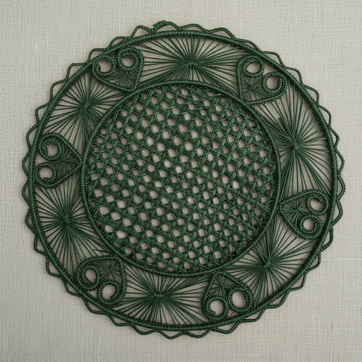 Hidden Hearts Handwoven Iraca Placemat