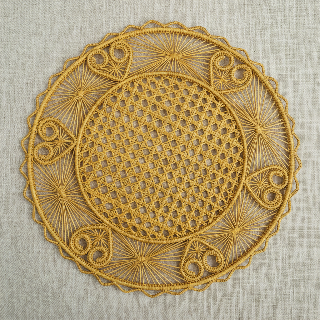 Hidden Hearts Handwoven Iraca Placemat