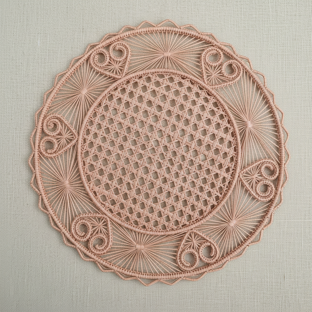 Hidden Hearts Handwoven Iraca Placemat
