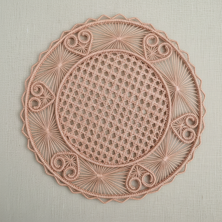 Hidden Hearts Handwoven Iraca Placemat