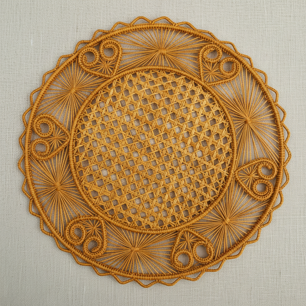Hidden Hearts Handwoven Iraca Placemat