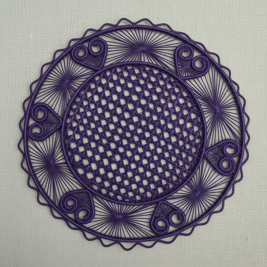 Hidden Hearts Handwoven Iraca Placemat