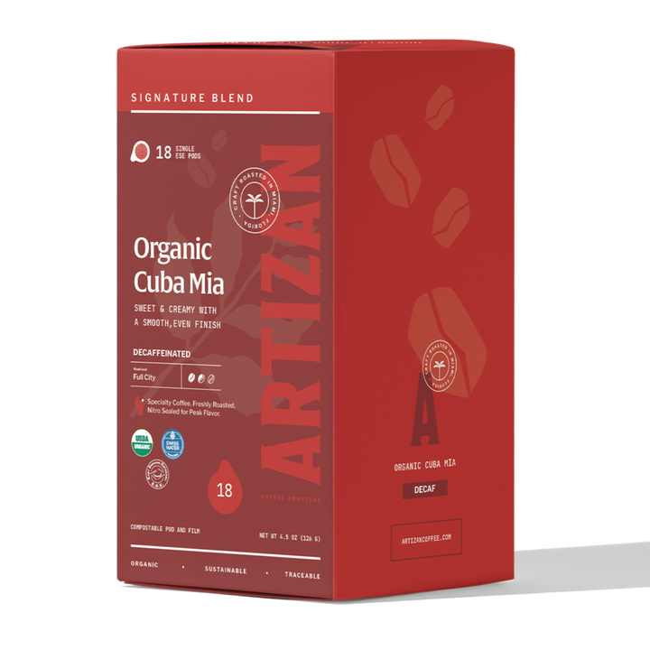 Organic Cuba Mia Decaf Espresso ESE Coffee Pods, Dark Roast - 18 Pods