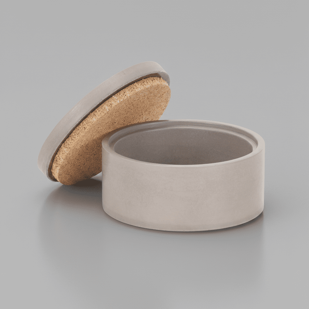 Concrete Classic Salt & Spice Cellar: Gray — Serveware, [material], Port Living Co.