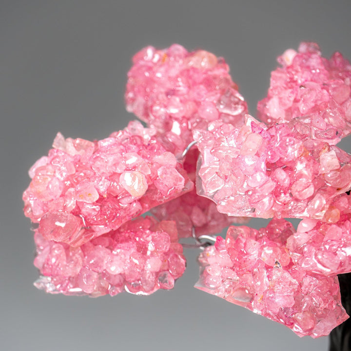Genuine Rose Quartz Clustered Gemstone Tree on Amethyst Matrix (7 inch)(The Love Tree)