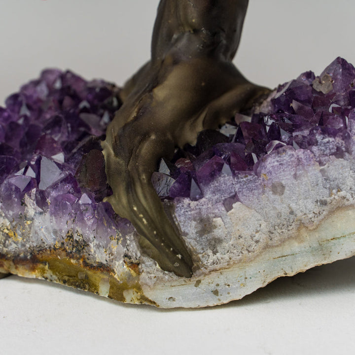 Genuine Rose Quartz Clustered Gemstone Tree on Amethyst Matrix (4 inches)(The Love Tree)
