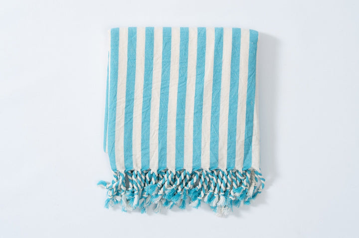 Girit Turquoise Cotton Linen Towel