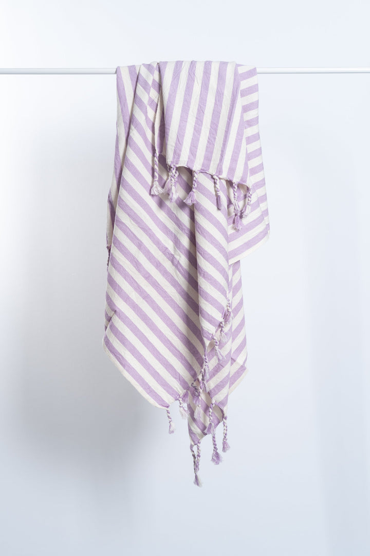Girit Lilac Cotton Linen Towel