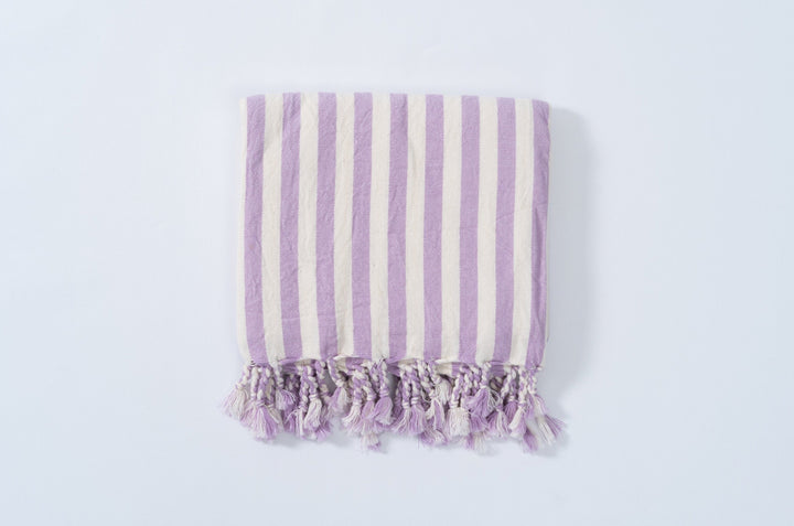 Girit Lilac Cotton Linen Towel