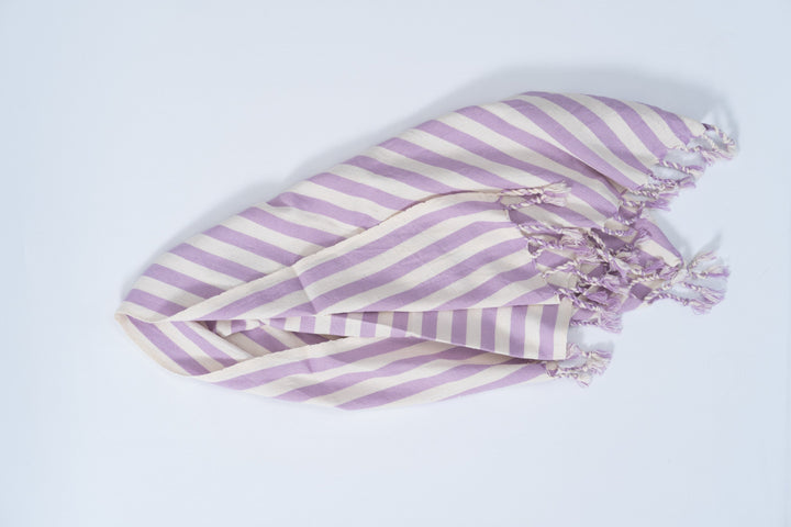 Girit Lilac Cotton Linen Towel