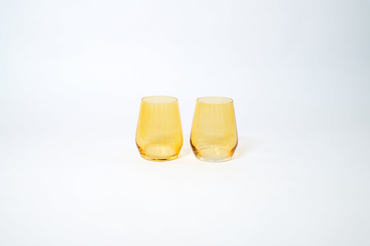 Sunshine Yellow -  Stemless Colored Wine Glass