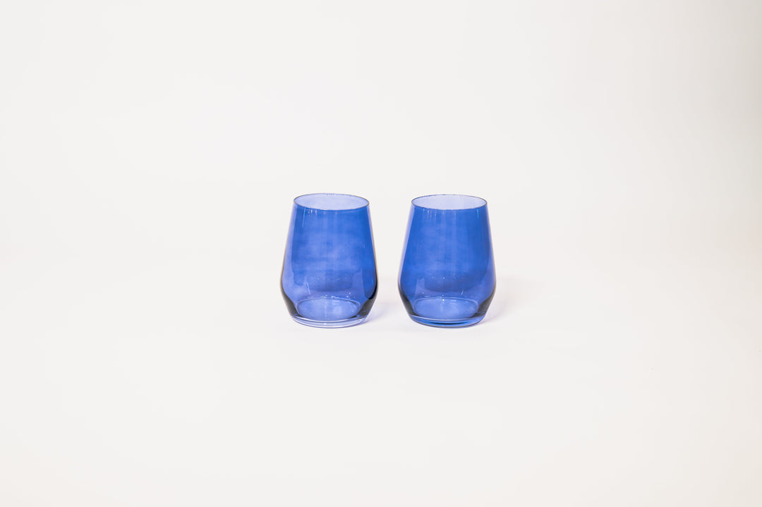 Indigo-go - Stemless Colored Wine Glass
