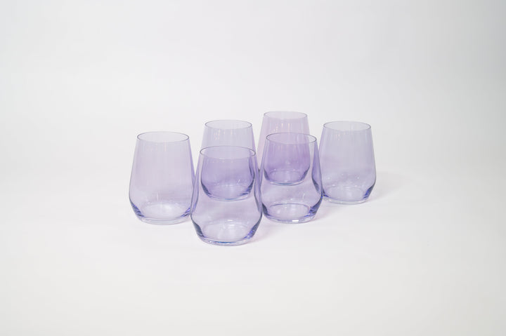 Lady Lavender - Stemless Colored Wine Glass