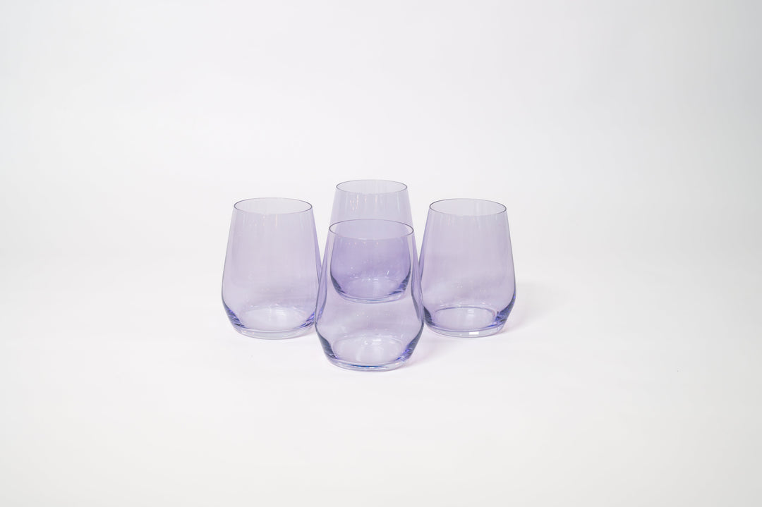 Lady Lavender - Stemless Colored Wine Glass