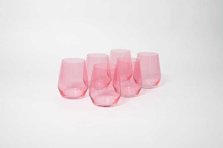 Bubblegum Pink - Stemless Colored Wine Glass