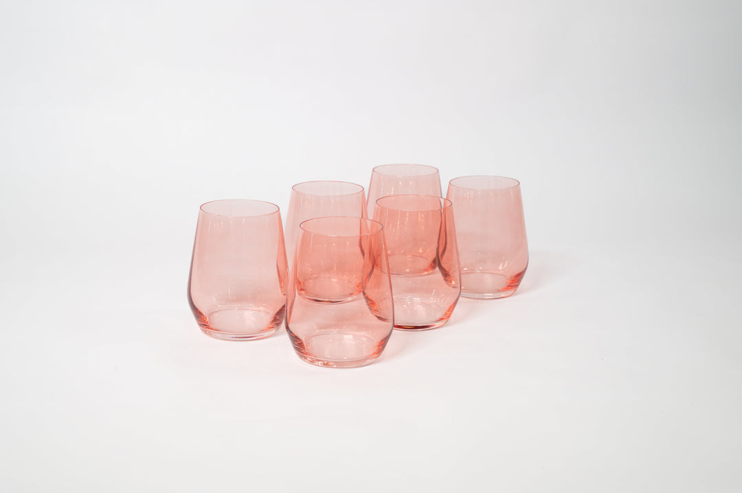 Tickle Me Pink - Stemless Colored Wine Glass