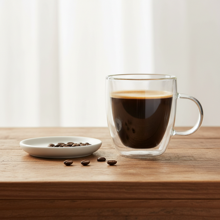 Lia 90 ml Double Walled Glass Cup - Keep Drinks Hot or Cold Longer - Insulated Borosilicate Thermal Coffee & Espresso Cup
