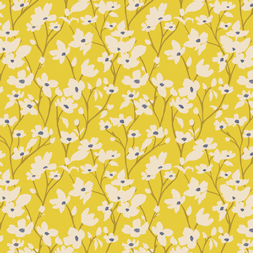 Bowl cover set cloth with yellow field and small white flower pattern