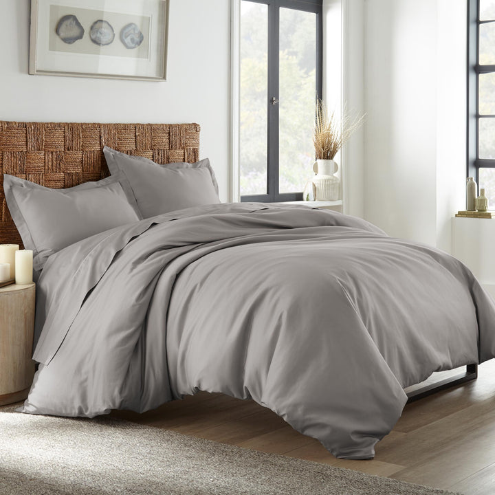 Organic Cotton Sateen Duvet Cover & Sham Set—300 TC