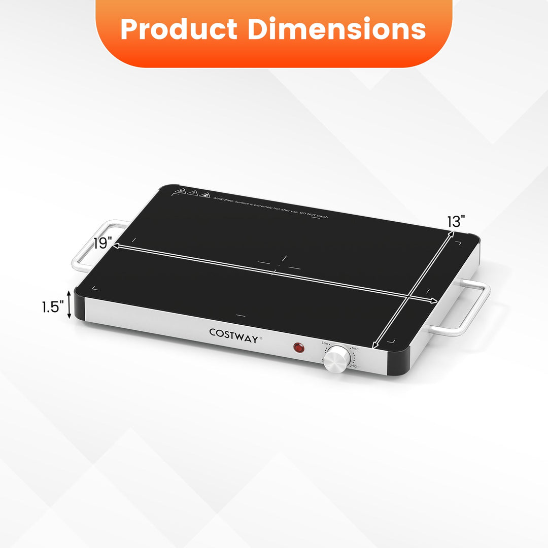 Electric Warming Tray Food Warmer with Adjustable Temperature Control