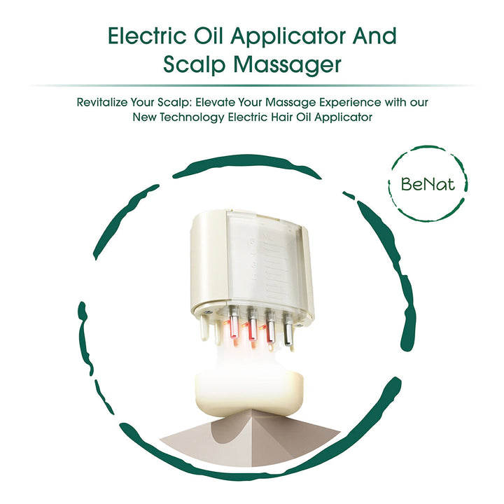 Electric oil applicator and scalp massager kit with nozzle tips and built-in tank