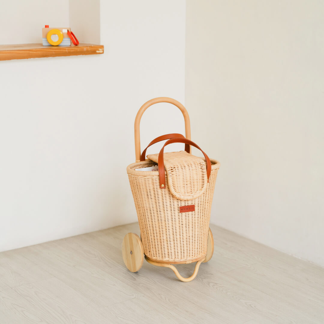 Eric Kids Shopping Trolley–Rattan
