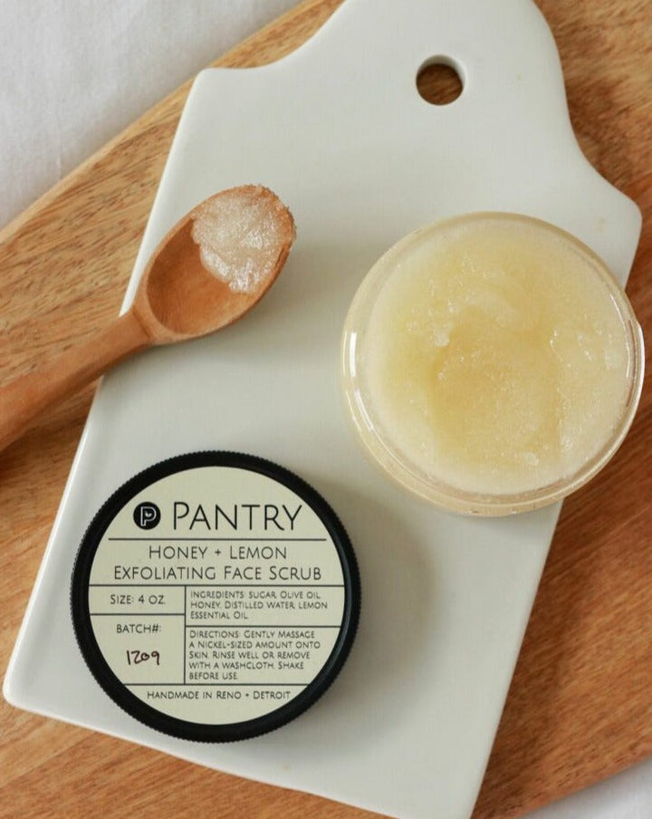 Honey + Lemon Exfoliating Face Scrub | Brightening Sugar Scrub