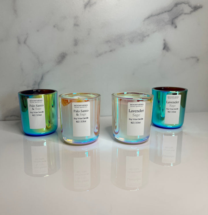 Soy wax candle variety set, 3.5 oz each, four glass jars with different scents