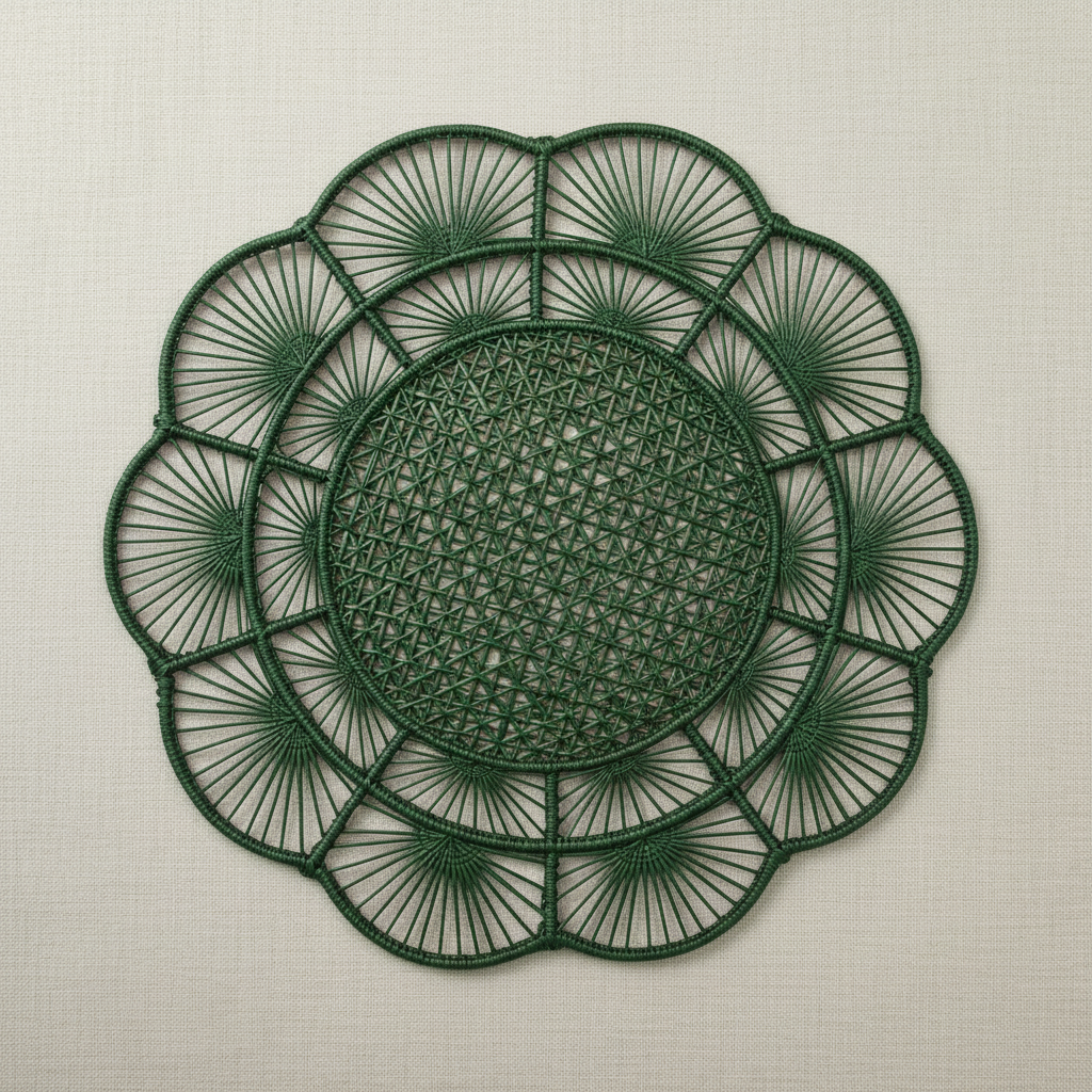 Petal Perfection Handwoven Iraca Placemat — Placemats, [material], MacondoForever