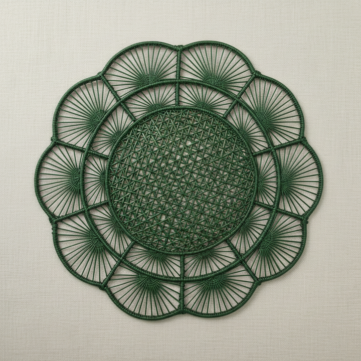 Petal Perfection Handwoven Iraca Placemat — Placemats, [material], MacondoForever