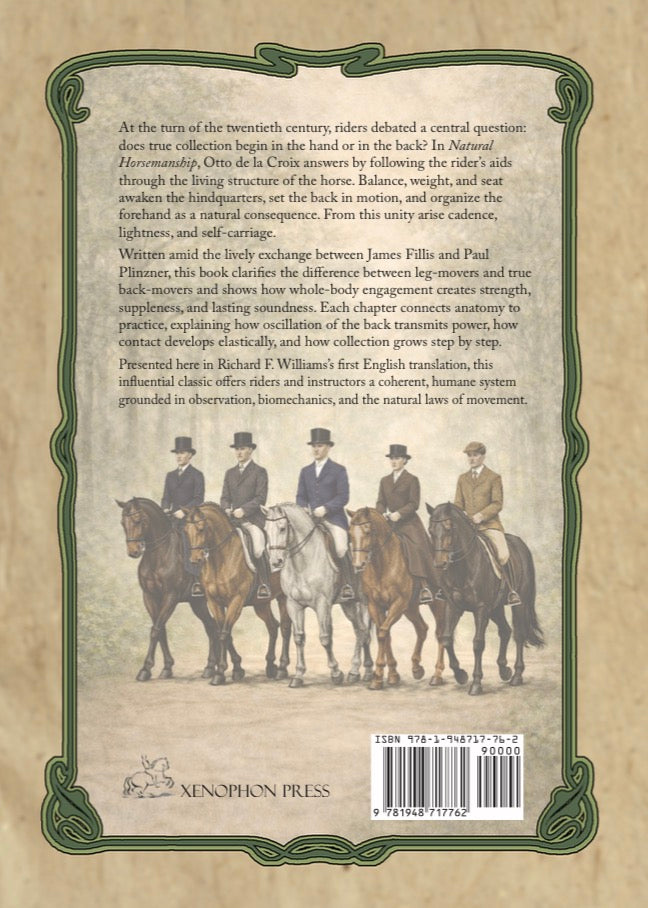 Natural Horsemanship book cover with horse illustration, Otto de LaCroix, Paul Plinzner