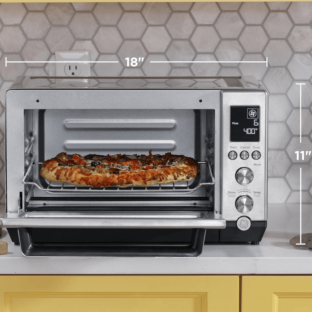 GE Digital 6‑Slice Convection Toaster Oven—Stainless Steel