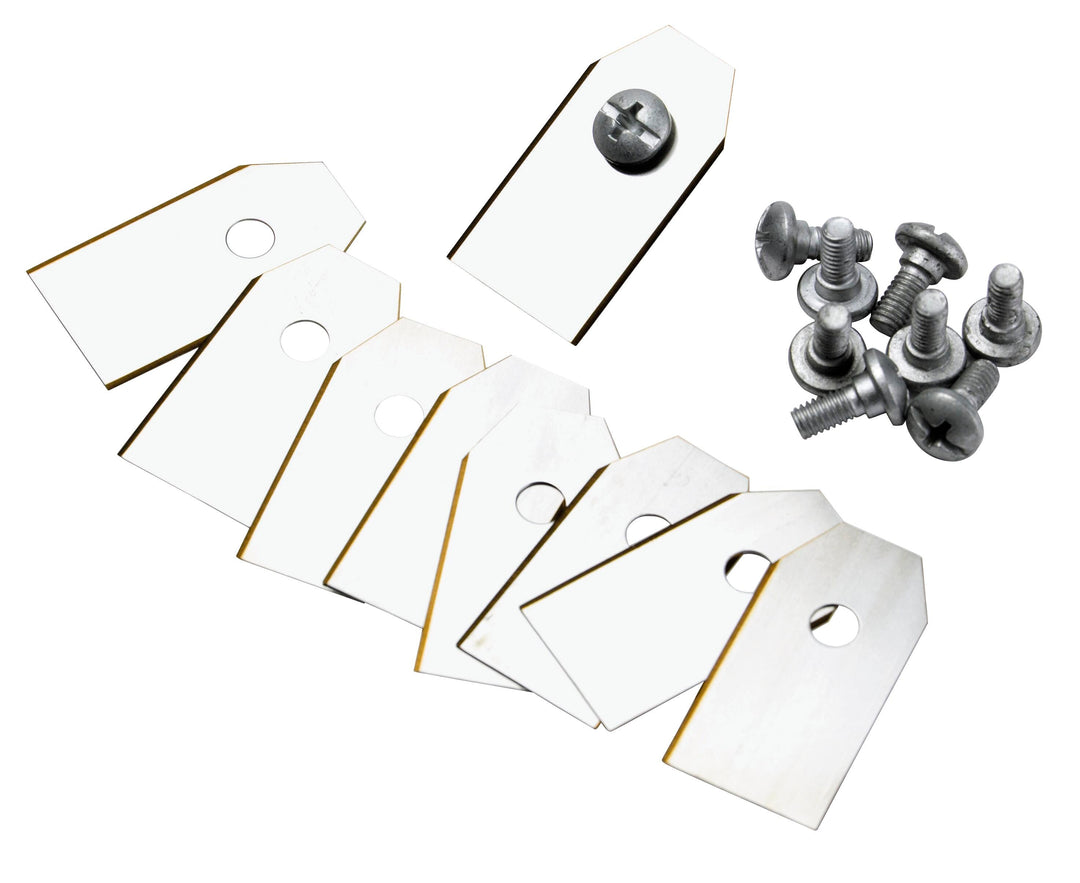 Garden blade kit with multiple replacement blades and mounting screws