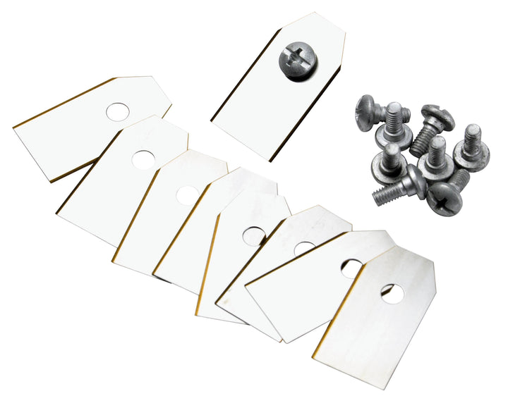 Garden blade kit with multiple replacement blades and mounting screws