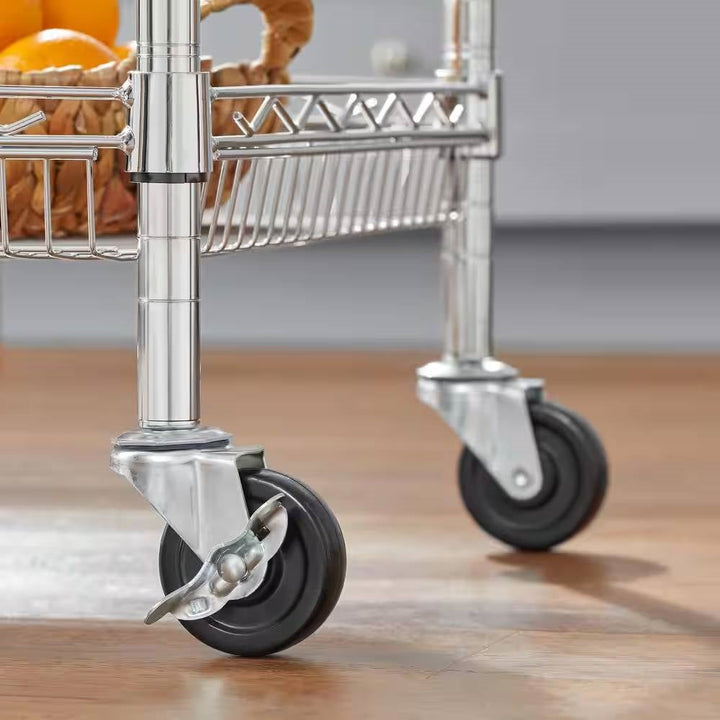 Modern Stainless Steel Kitchen Island Cart with Shelves