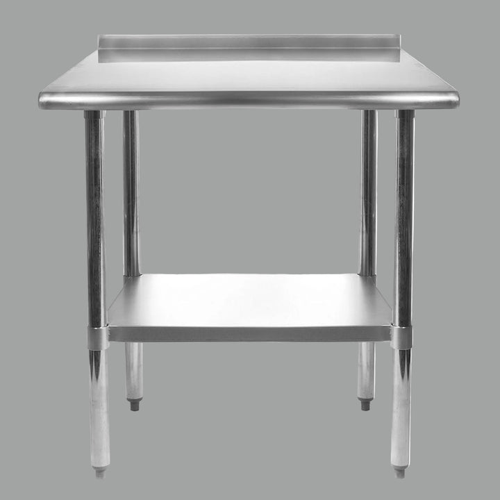 Robust 30 x 24-Inch Stainless Steel Kitchen Work Table with Backsplash